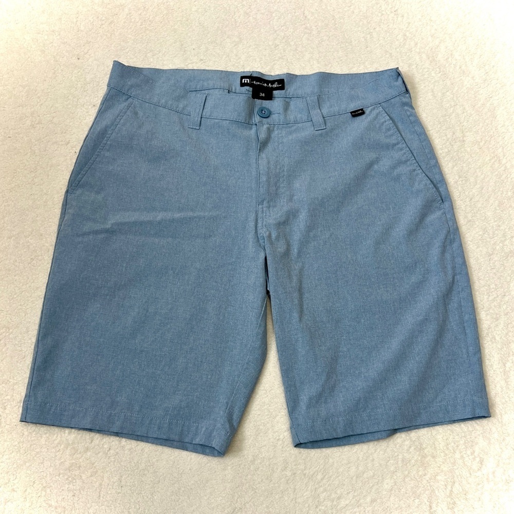 Travis Mathew Heathered Blue Beck Performance Golf Shorts - Size 34